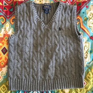 Polo by Ralph Lauren Gray Cable Knit Vest